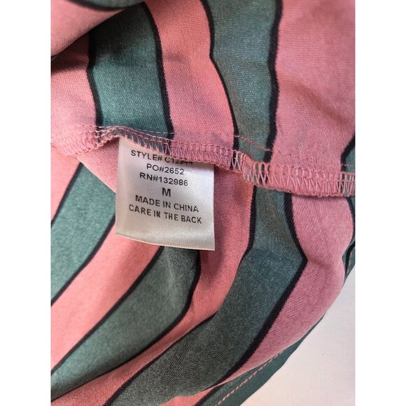 Mitto Shop V-Neck Top Striped Sleeveless Pink & Green Womens Med New with Tags - Picture 9 of 11